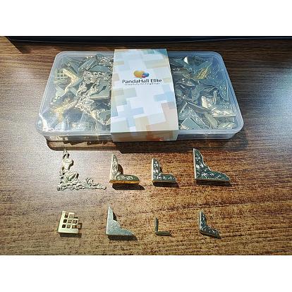 160pcs 8 protections d'angle en fer de style protège-bords, coins livres
