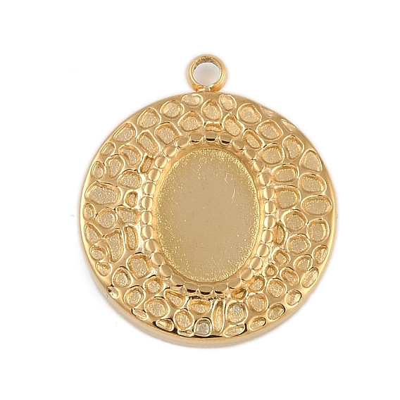 Ионное покрытие (IP) 304 подвеска с покрытием из нержавеющей стали в форме кабошона, плоско-круглые, полированный