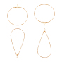 Brass Pendants, Long-Lasting Plated, Nickel Free, Open Teardrop & Ring
