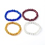 Handmade Silver Foil Glass Beaded Stretch Bracelets