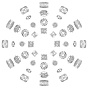 Tibetan Style Alloy Beads, Oval & Flat Round & Rectangle