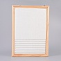 Linen Slotted Ring Display Stand, with Wood Frame, Rectangle