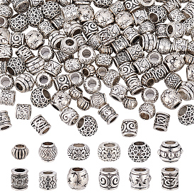 120 шт 12 стили европейские бусины из сплава в тибетском стиле, бусины с большим отверстием, без кадмия и без свинца, разнообразные