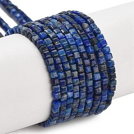 Natural Lapis Lazuli Beads Strands, Faceted Table Cut Cube