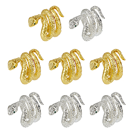 8 шт. 2 цвета латунных бусин, бусины с большим отверстием, змея