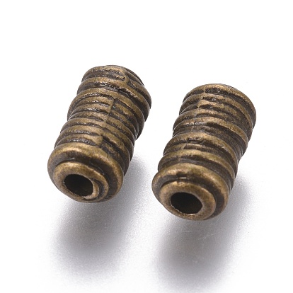 Abalorios de aleación de estilo tibetano, sin plomo y cadmio, 6 mm de ancho, 11 mm de largo, agujero: 2.5 mm