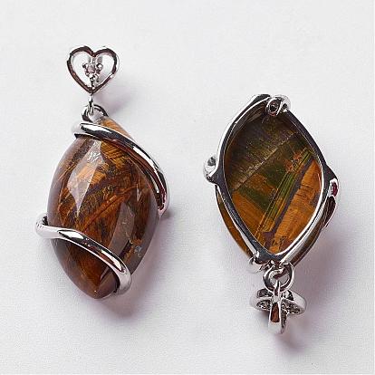 Valentines Day Gift for Her Ideas Natural Gemstone Pendants, with Brass Rhinestone Findings,Horse Eye