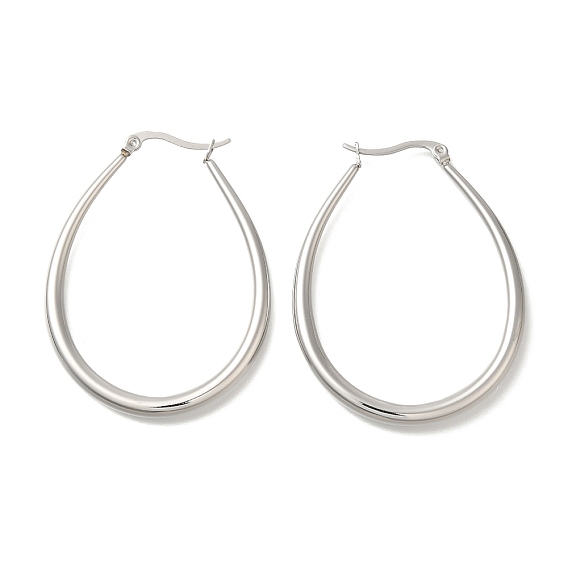 304 овальные серьги-кольца из нержавеющей стали для женщин