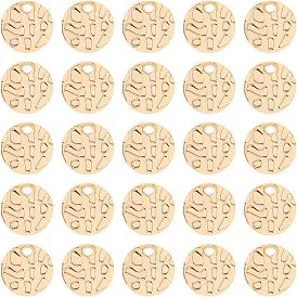 100 шт. Латунные подвески, , без кадмия, без никеля и без свинца, плоско-круглые