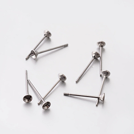 304 Выводы серьги из нержавеющей стали шпилька, 3 мм, штифты : 0.6 мм