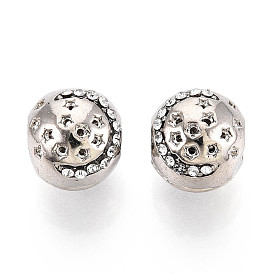 Европейские бусины, сплав, стразы , бусины с большим отверстием, круглые