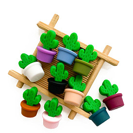 Cactus Food Grade Eco-Friendly Silicone Focal Beads, Silicone Teething Beads