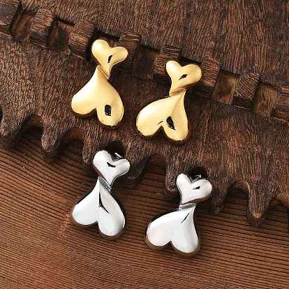 304 из нержавеющей стали серьги, сердце