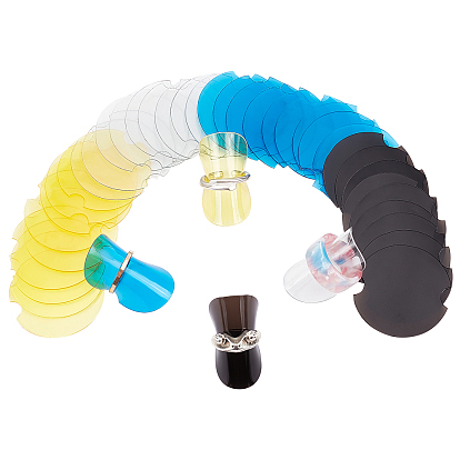 40pcs 4 planches de présentation de bagues à bijoux en plastique de couleurs, plat rond