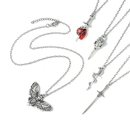 Готические 304 ожерелья-цепочки из нержавеющей стали, ожерелья с подвесками из сплава на Хэллоуин