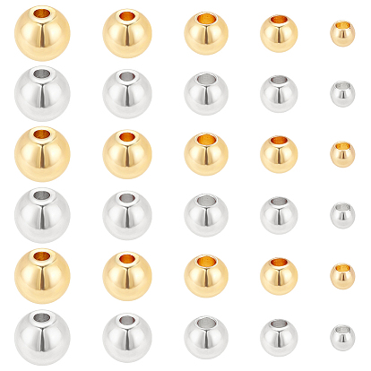 300шт. 2 цвета 5 размеры стойка покрытие латунные бусины, долговечный, круглые