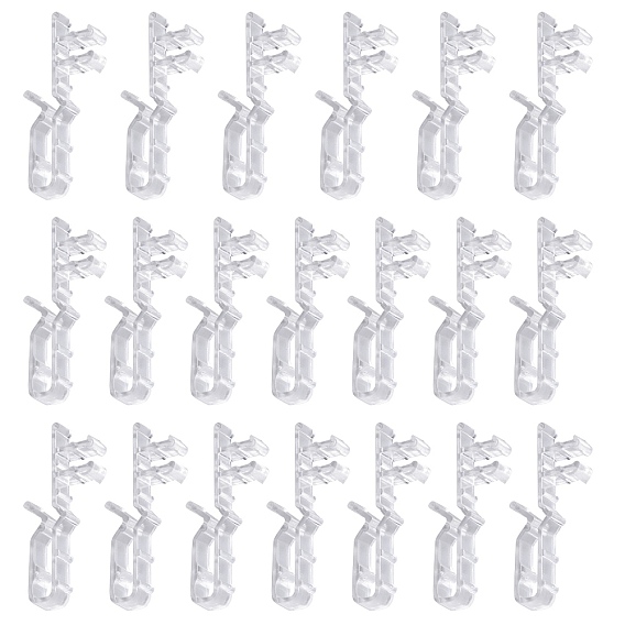 20Pcs PC Plastic Curtain Overlay Clips, Curtain Orbit Clips