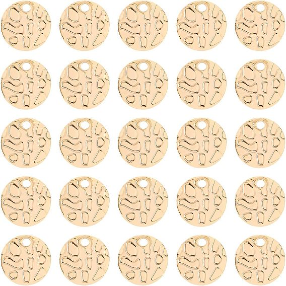 100 шт. Латунные подвески, , без кадмия, без никеля и без свинца, плоско-круглые