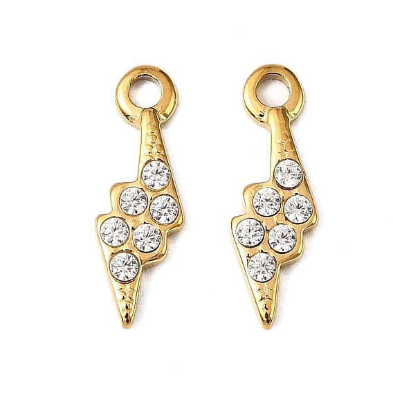 304 подвески из нержавеющей стали, молнии, с кубического циркония, ионное покрытие (ip)