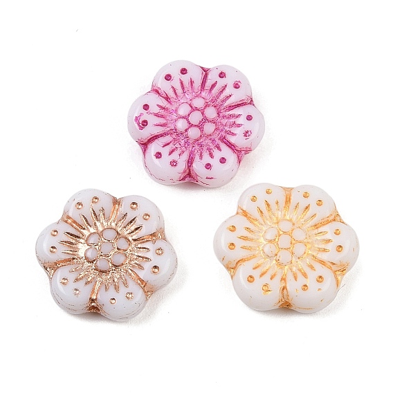 Чешские прессованные стеклянные бусины в стиле Богемия, цветок