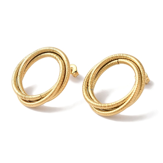 Многослойное ионное покрытие в форме кольца (ip) 304 серьги-гвоздики из нержавеющей стали для женщин