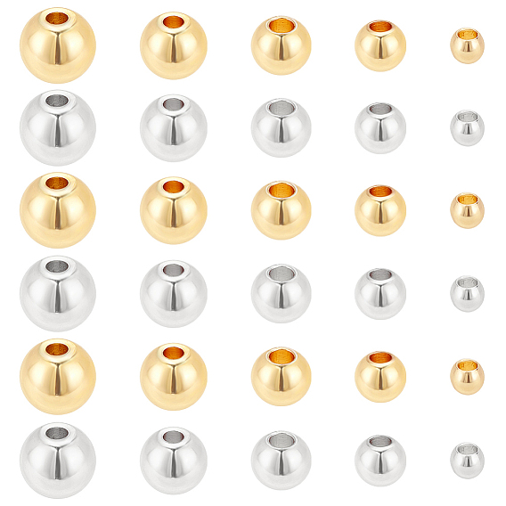 300шт. 2 цвета 5 размеры стойка покрытие латунные бусины, долговечный, круглые