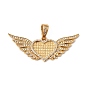 304 Stainless Steel Cubic Zirconia Big Pendant Cabochon Settings, Heart & Wing Charms
