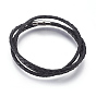 Leather Braided Cord Wrap Bracelets/Necklaces, Three Loops, with 304 Stainless Steel Magnetic Screw Clasps, Column