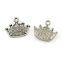Tibetan Style Zinc Alloy Pendants, Lead Free & Cadmium Free, Crown Charms, 15.9x17.8x2mm, Hole: 1.5mm, about 555pcs/500g