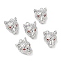 SHEGRACE Brass Cubic Zirconia Pendants, Leopard Charms, Cadmium Free & Lead Free & Nickel Free