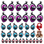 24Pairs 3 Styles Polyester Clothing Patches, Iron/Sew on Appliques, Costume Accessories, Eye
