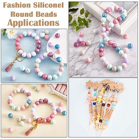 15mm Silicone Beads, 100PCS Silicone Beads Bulk for Pens Keychain, White
