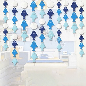 Paper Fish Garland, Hanging Streamer, for DIY Shimmer Wall Backdrop, Festive & Party Decoration