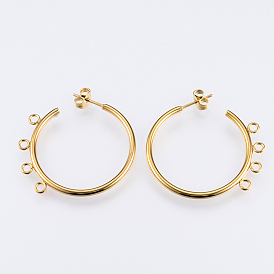 304 Выводы серьги из нержавеющей стали шпилька, серьги-кольца, с петлей