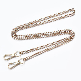 Bag Chains Straps, Iron Curb Link Chains, with Alloy Swivel Clasps, for Bag Replacement Accessories