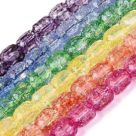 Transparent Crackle Glass Beads Strands, Column, Faceted