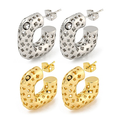 Серьги-гвоздики из латуни с реечным покрытием, долговечный, без свинца и без кадмия, с-образный