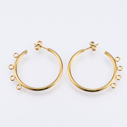 304 Выводы серьги из нержавеющей стали шпилька, серьги-кольца, с петлей