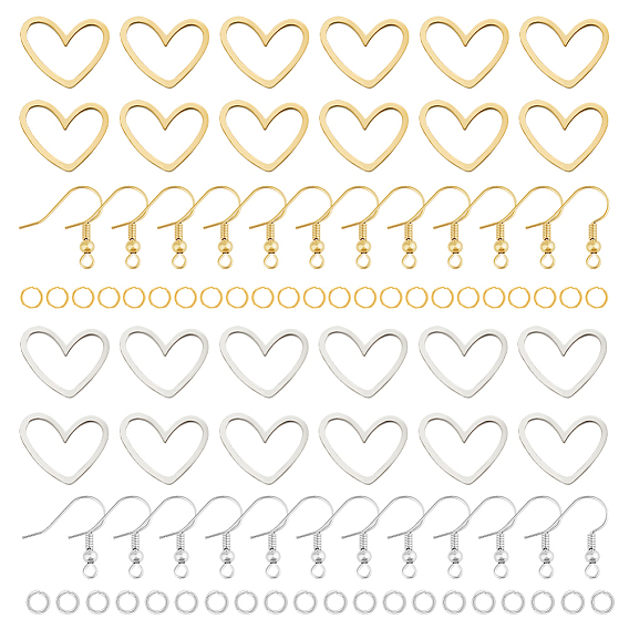Набор для самостоятельного изготовления сережек-сердечек из нержавеющей стали