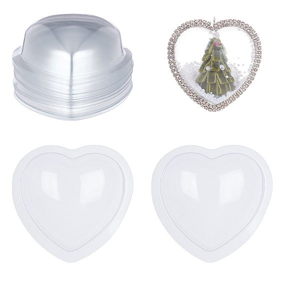 24 шт. прозрачный пластиковый контейнер для торта, сердце