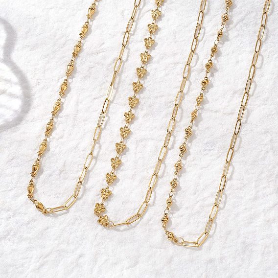 304 Колье из нержавеющей стали в форме рыбьей раковины и бабочки, смешанная цепочка для женщин