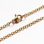304 Stainless Steel Cable Chain Necklaces, with Lobster Claw Clasp, 17.7 inch(45cm)