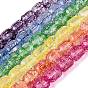 Transparent Crackle Glass Beads Strands, Column, Faceted