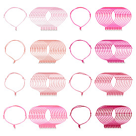 80шт 8 цвета регулируемый нейлоновый шнур изготовление браслета, с 304 кольцами из нержавеющей стали, цвет нержавеющей стали