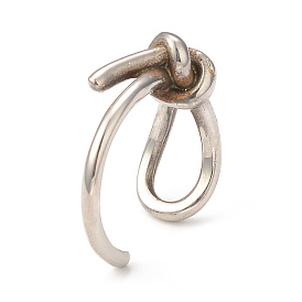 304 Stainless Steel Knot Open Cuff Ring for Women
