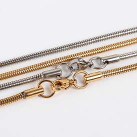 Revestimiento al vacío 304 fabricación de collares de cadena de serpiente de acero inoxidable, con cierre de langosta