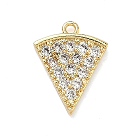 Латунные микро проложить кубического циркония подвески, треугольные украшения для пиццы