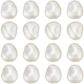 30шт. окрашенные распылением бусины из АБС-пластика, имитации жемчуга, овальные, окрашенные, с покрытием AB цвета