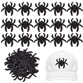 40Pegatinas de tela no tejida para decoración de Halloween, araña, suministros festivos y de fiesta