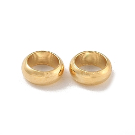 Brass Spacer Beads, Large Hole Bead, Flat Round